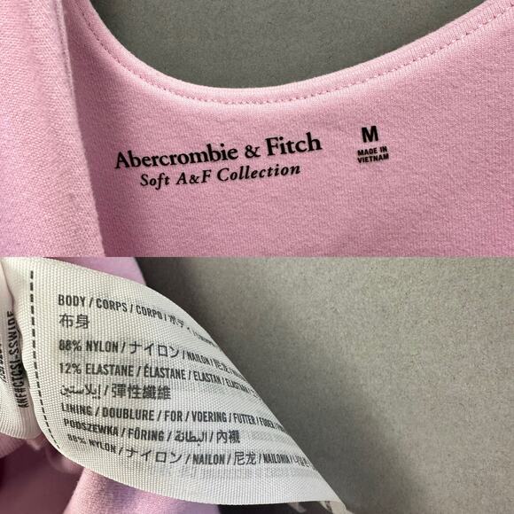 Abercrombie & Fitch pink cutout one shoulder seamless tank bodysuit size medium - Picture 4 of 14